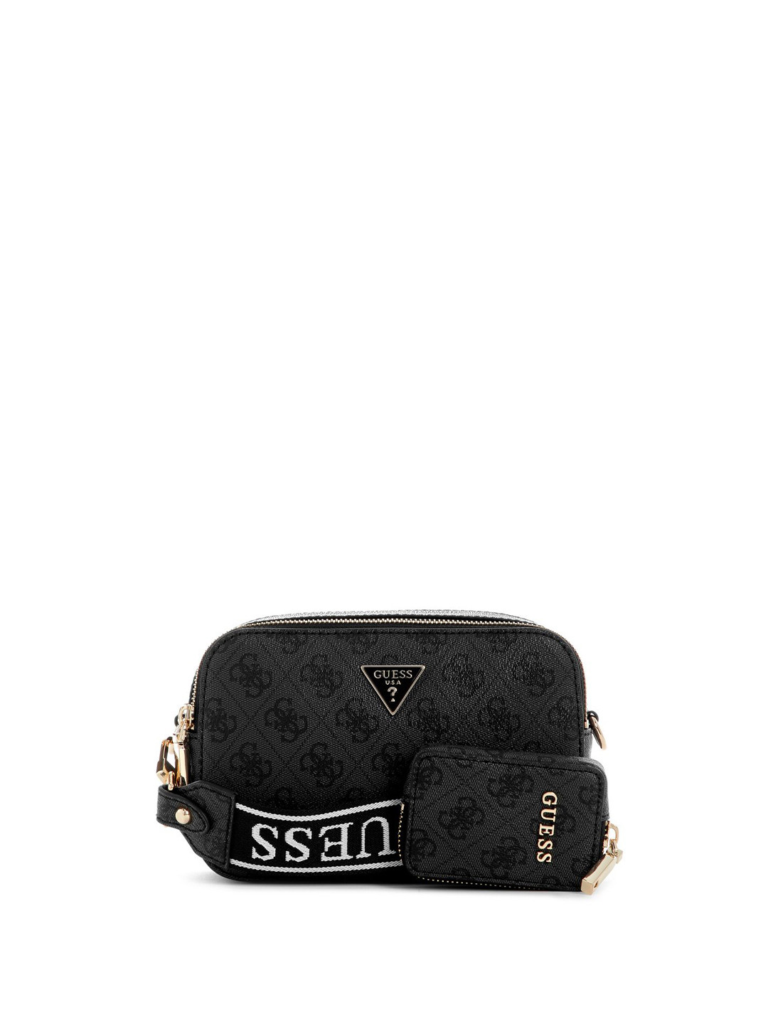 GUESS Women Typography Crossbody Sling Bag with Pouch