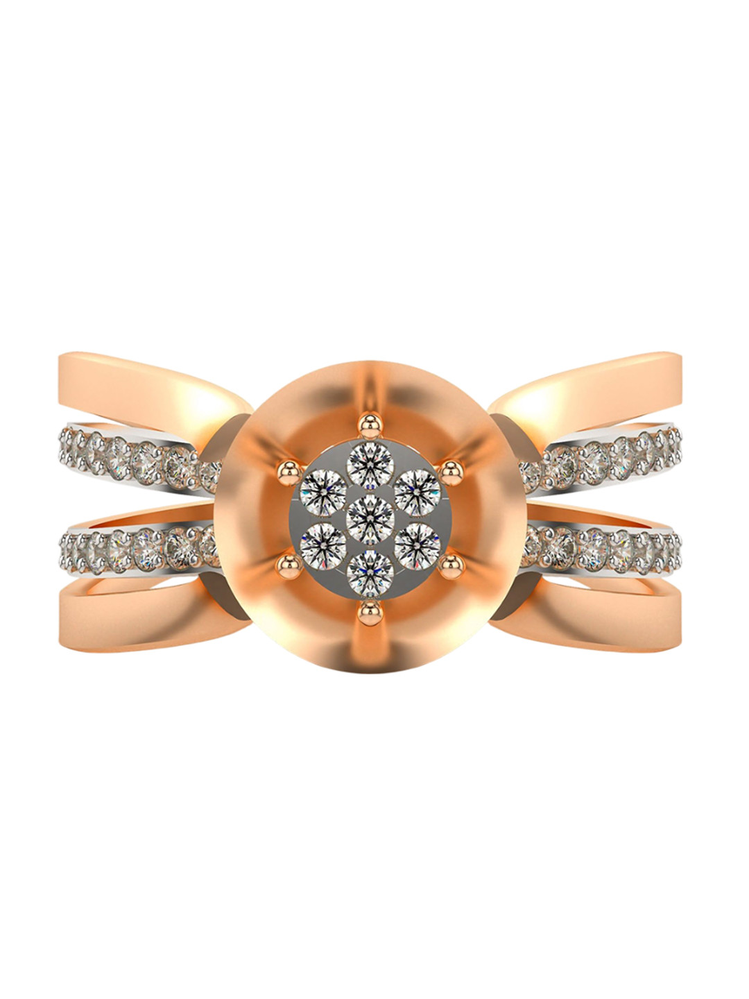 VALANOVA Sterling Silver Rose Gold Plated 0.40Ct Lab Grown Diamond Ring