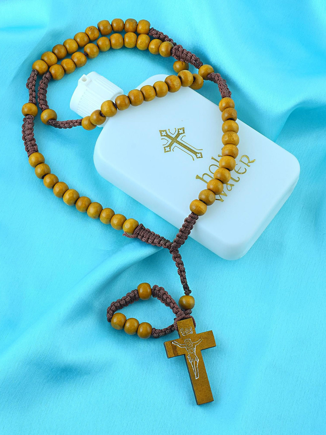 Missmister Gold-Plated Christian Rosary & Holy water Beads Beaded Pendants with Chains
