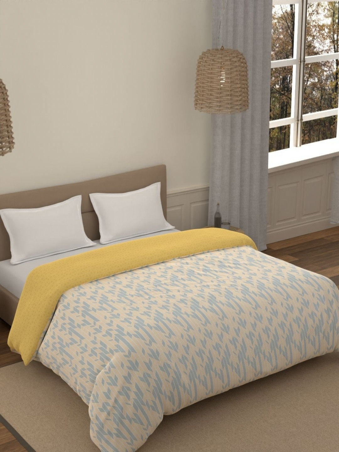 Portico Fusion 144 TC Cotton Mustard Double Size Comforter