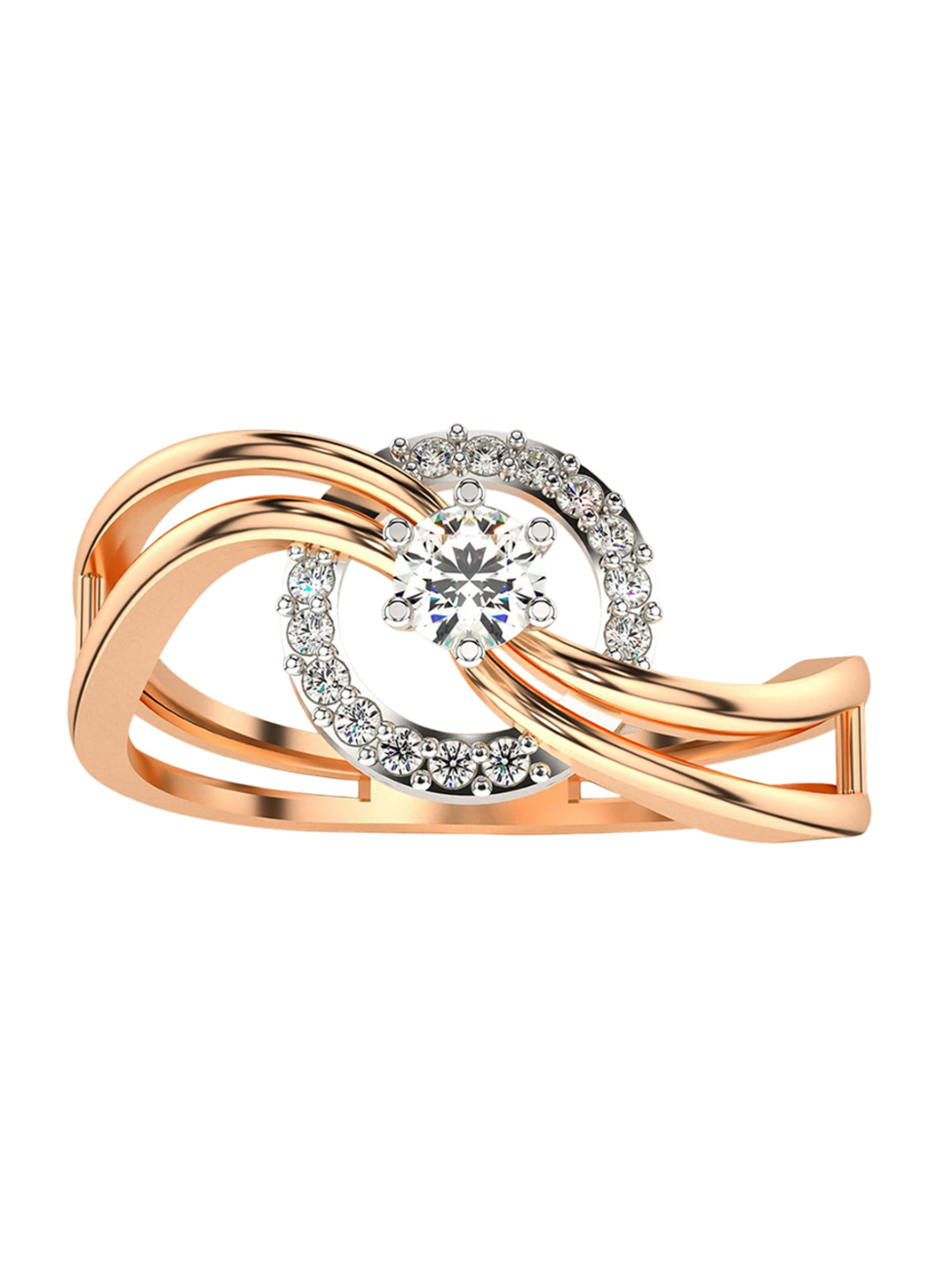 VALANOVA Rose Gold Plated Sterling Silver 0.26 Ct Lab Grown Diamond Ring