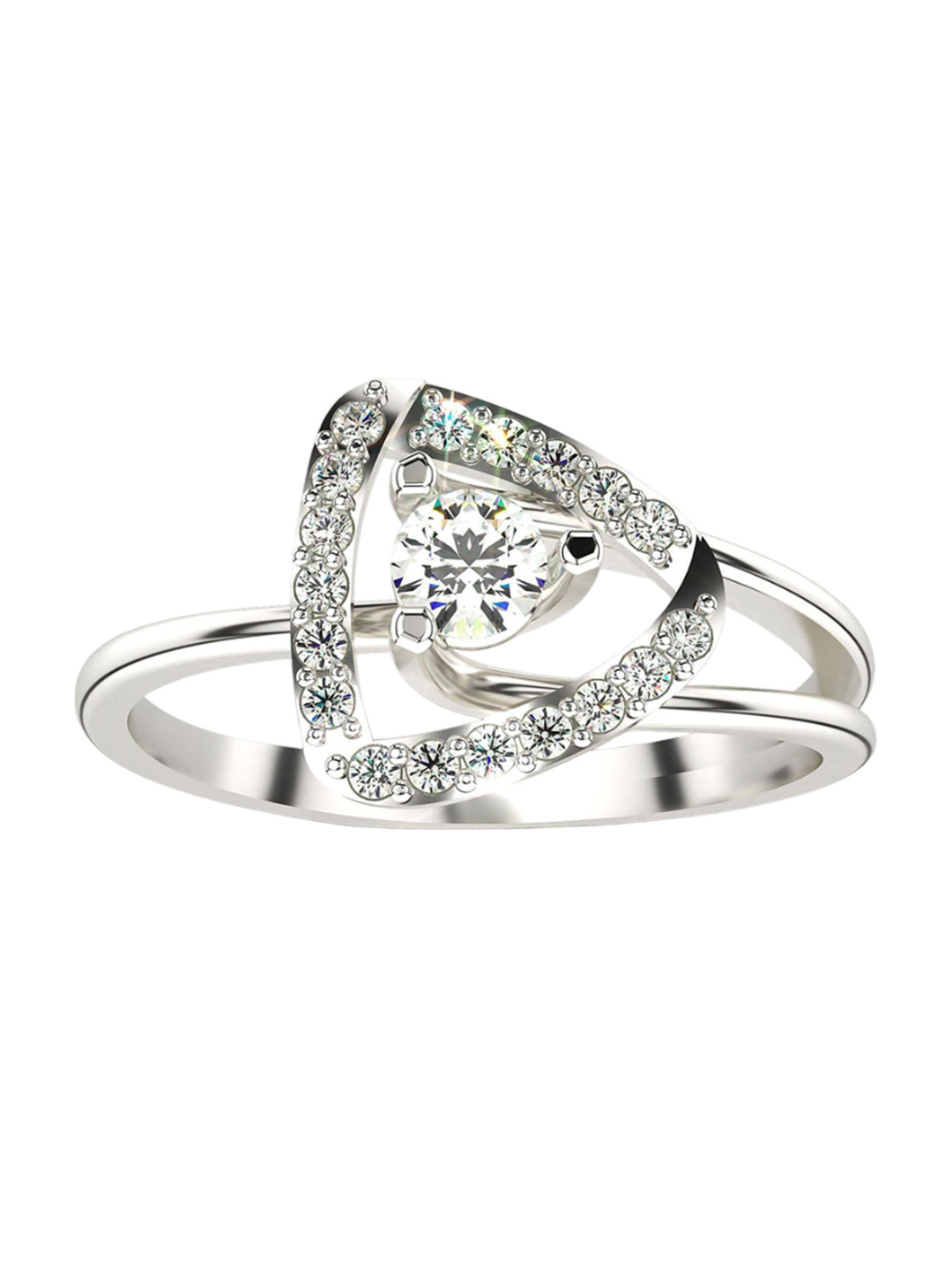 VALANOVA Sterling Silver White Gold Plated 0.30Ct Lab Grown Diamond Ring