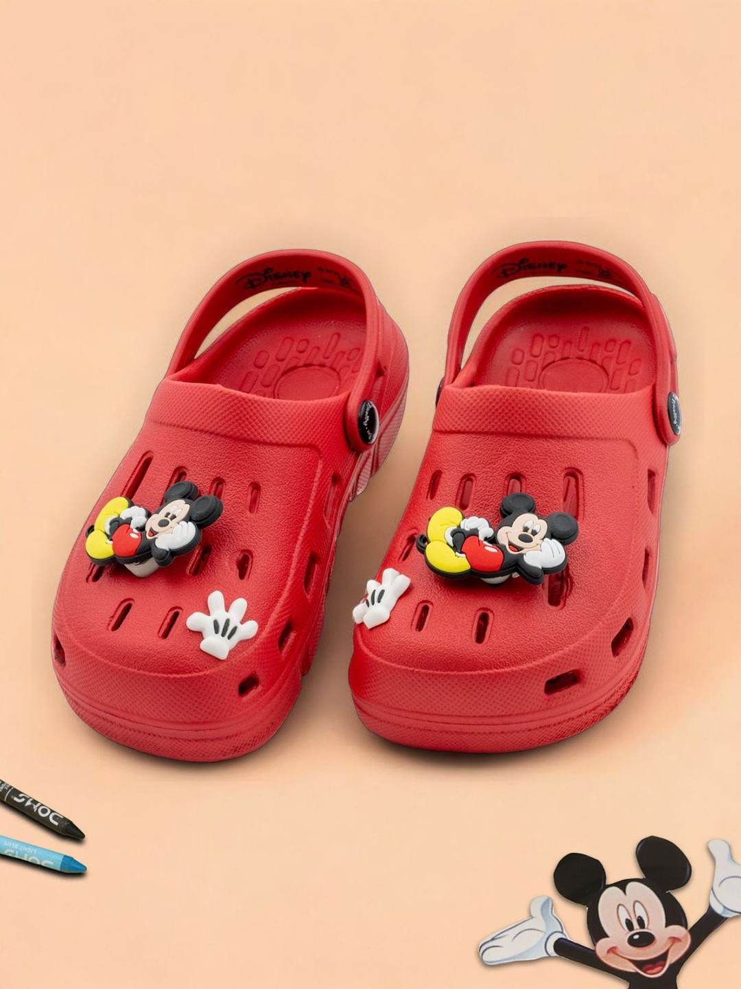 Disney By Yellow Bee Boys Mickey Mouse Rotating 3D Charm Clogs