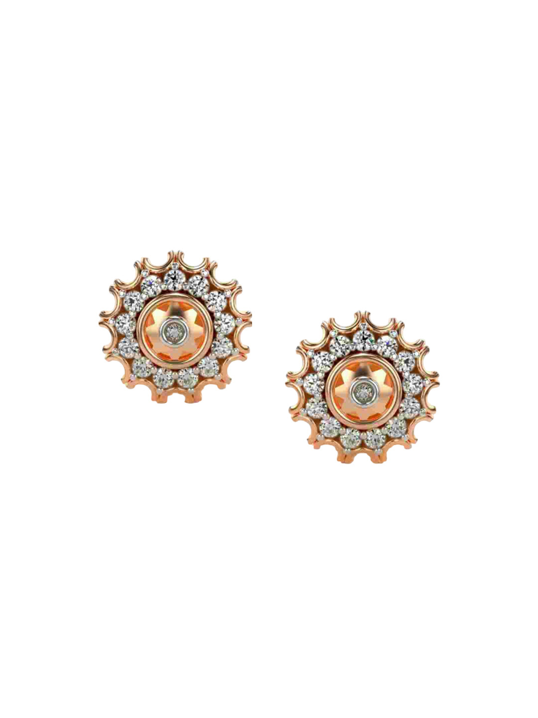 VALANOVA 14K Rose Gold Certified 0.18Ct Lab Grown Diamond Earrings