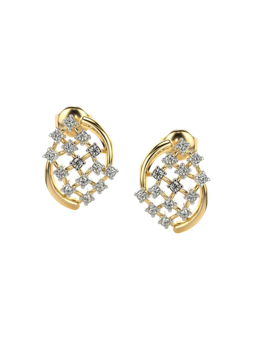VALANOVA Women 14 Kt Gold Lab Grown Regular Earrings Diamond