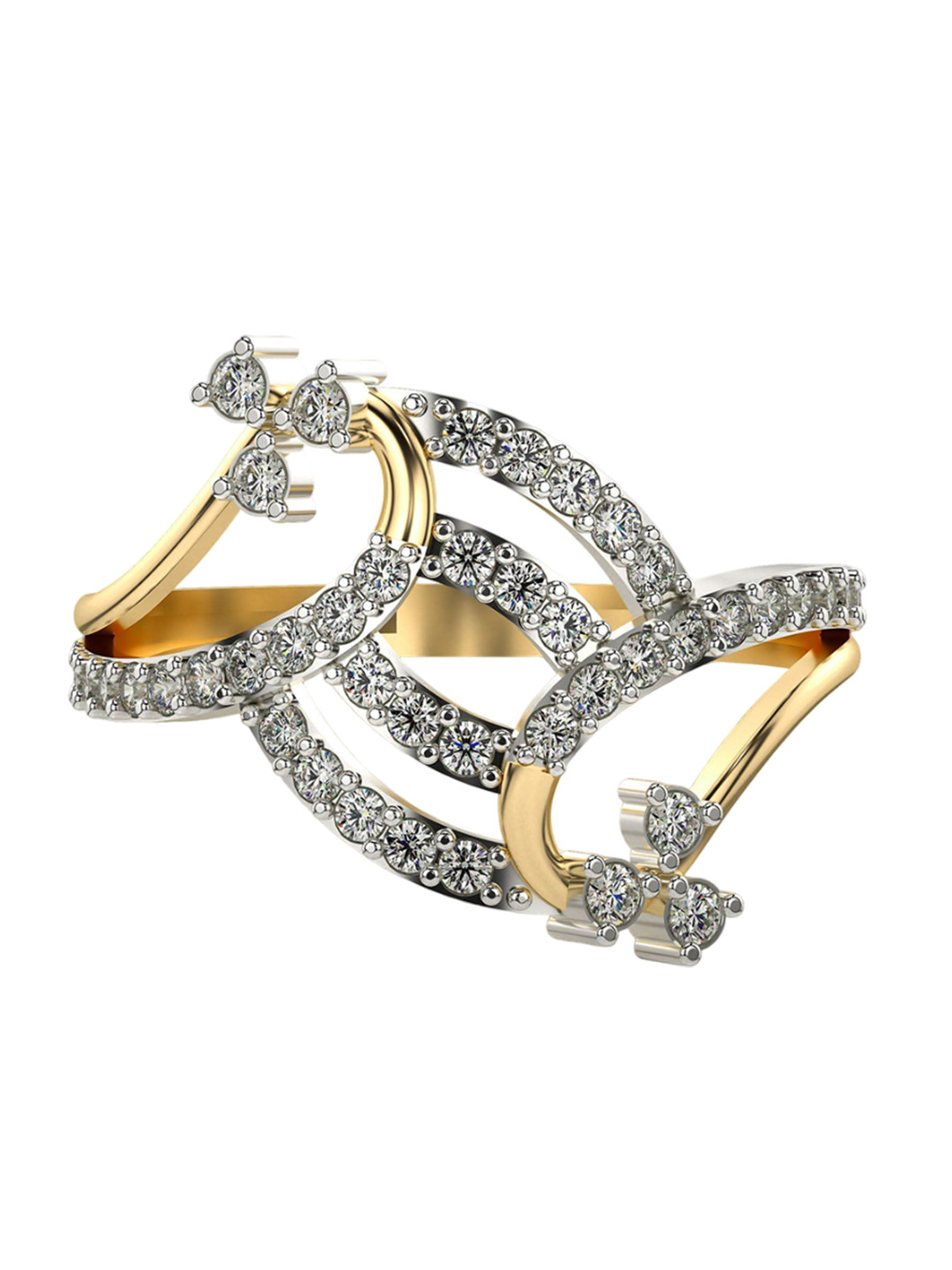 VALANOVA Yellow Gold Plated Sterling Silver 0.45 Ct Lab Grown Diamond Ring