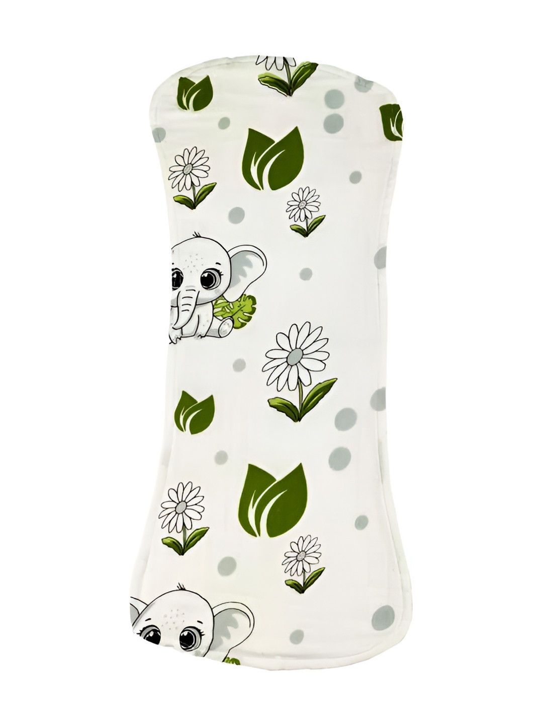 Attica Tracery 2Pcs Sleeping Elephant Garden Bliss Muslin Cotton Baby Burp Napkins