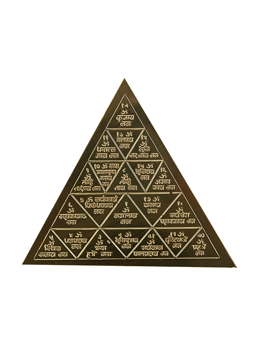 Om ssvmb9 Brown Textured Pure Copper Om Siddhi Vinayak Mangal Triangle Yantras