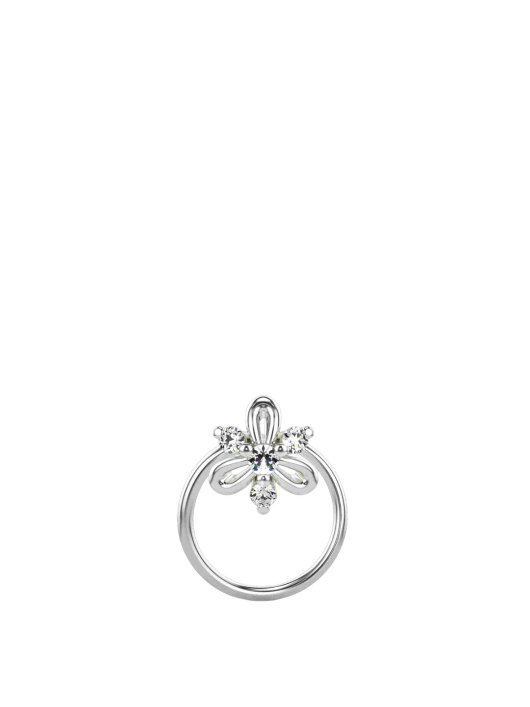 VALANOVA Women 18 Kt White Gold Lab Grown Nosepin Diamond