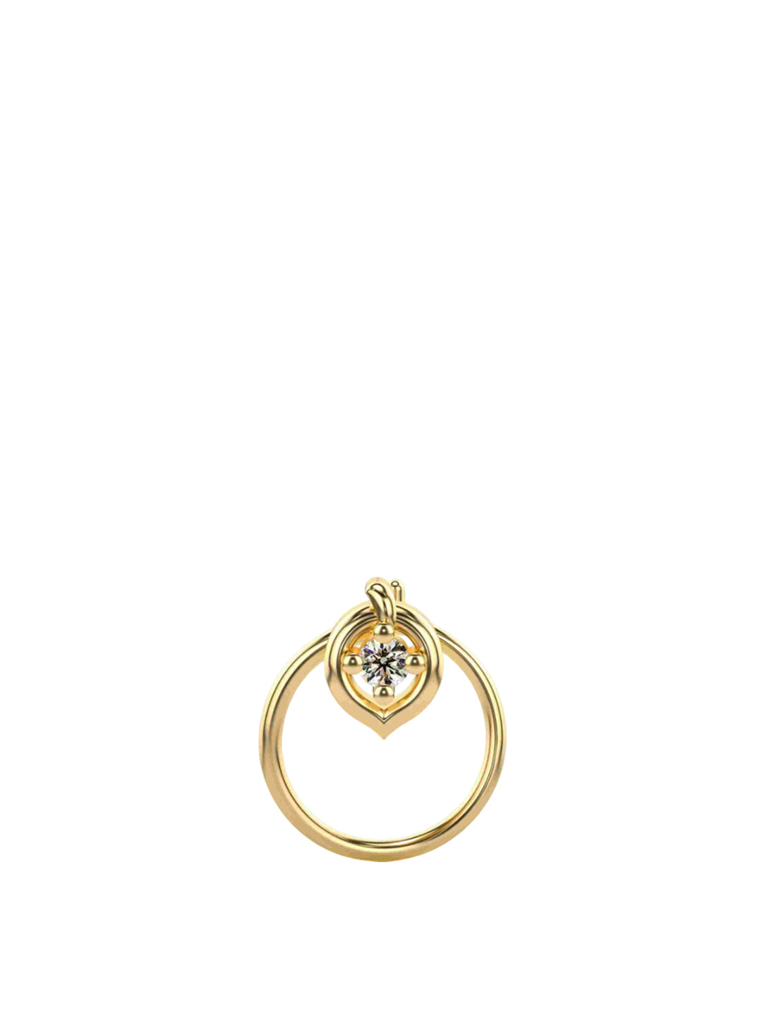 VALANOVA Women 18K Gold Lab Grown Diamond 0.02 CT Nosepin 0.33 gm