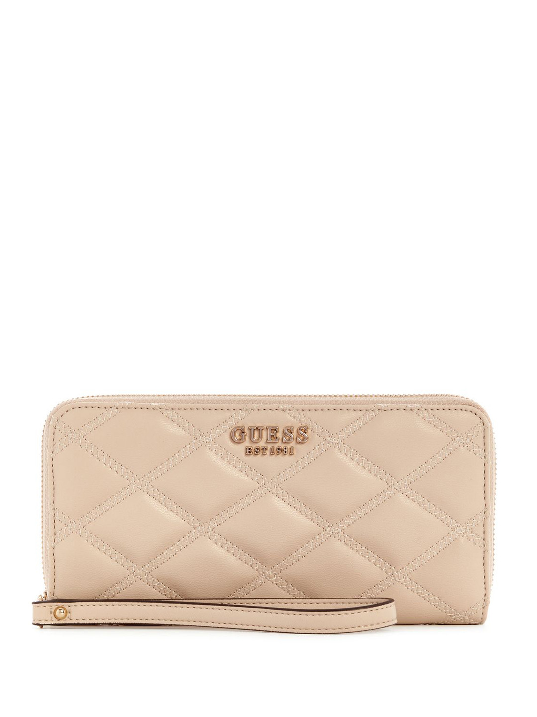 GUESS Women Checked Quilted Tamsin Zip Around Wallet