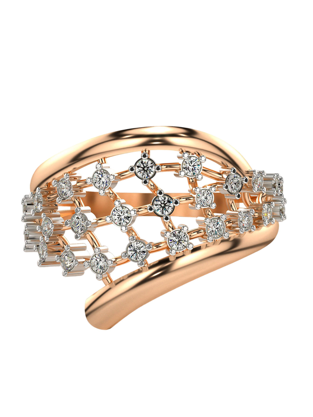 VALANOVA Rose Gold Plated Sterling Silver 0.33Ct Lab Grown Diamond Ring