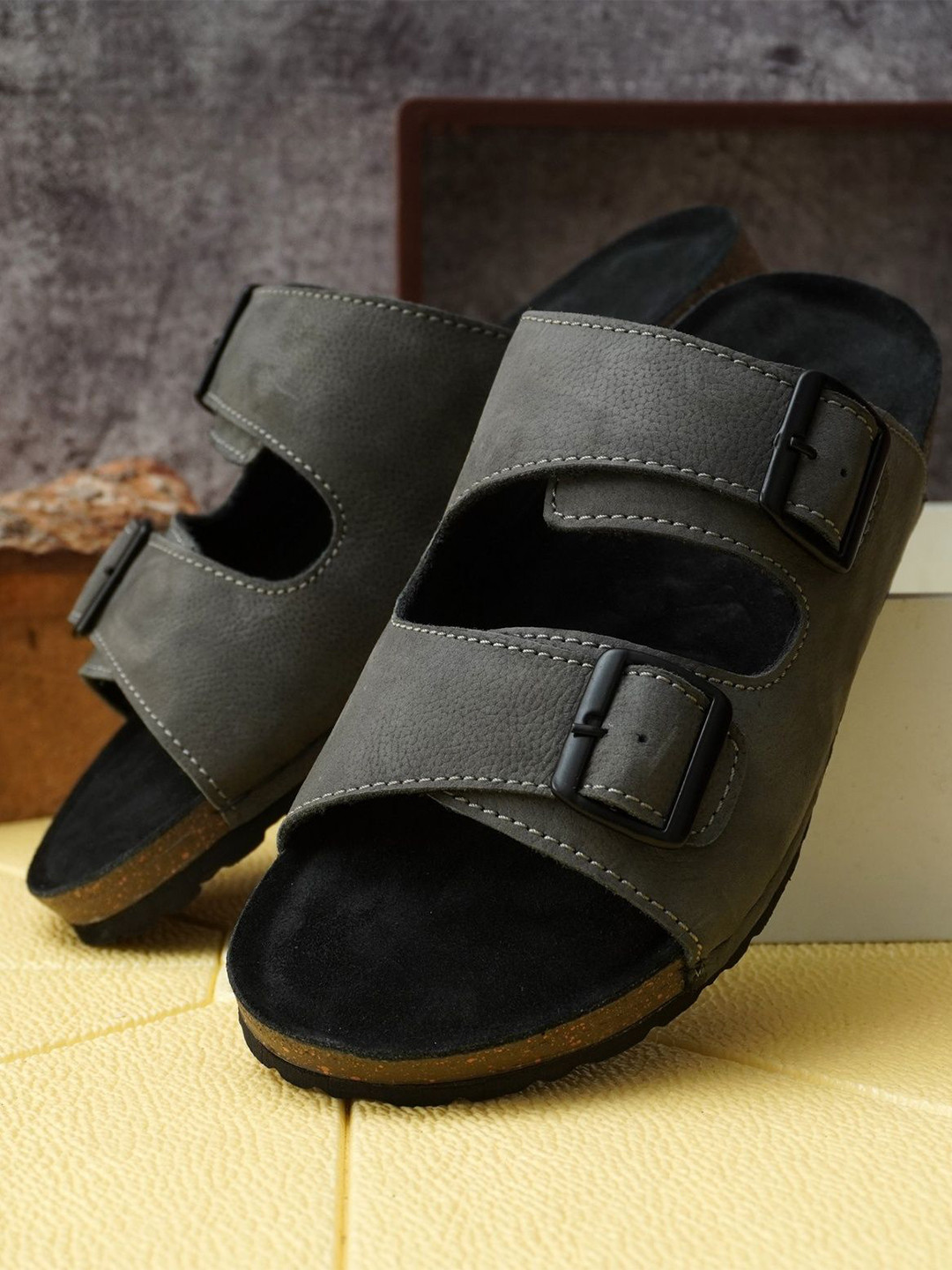 NICO NERINI Men Leather Comfort Sandals