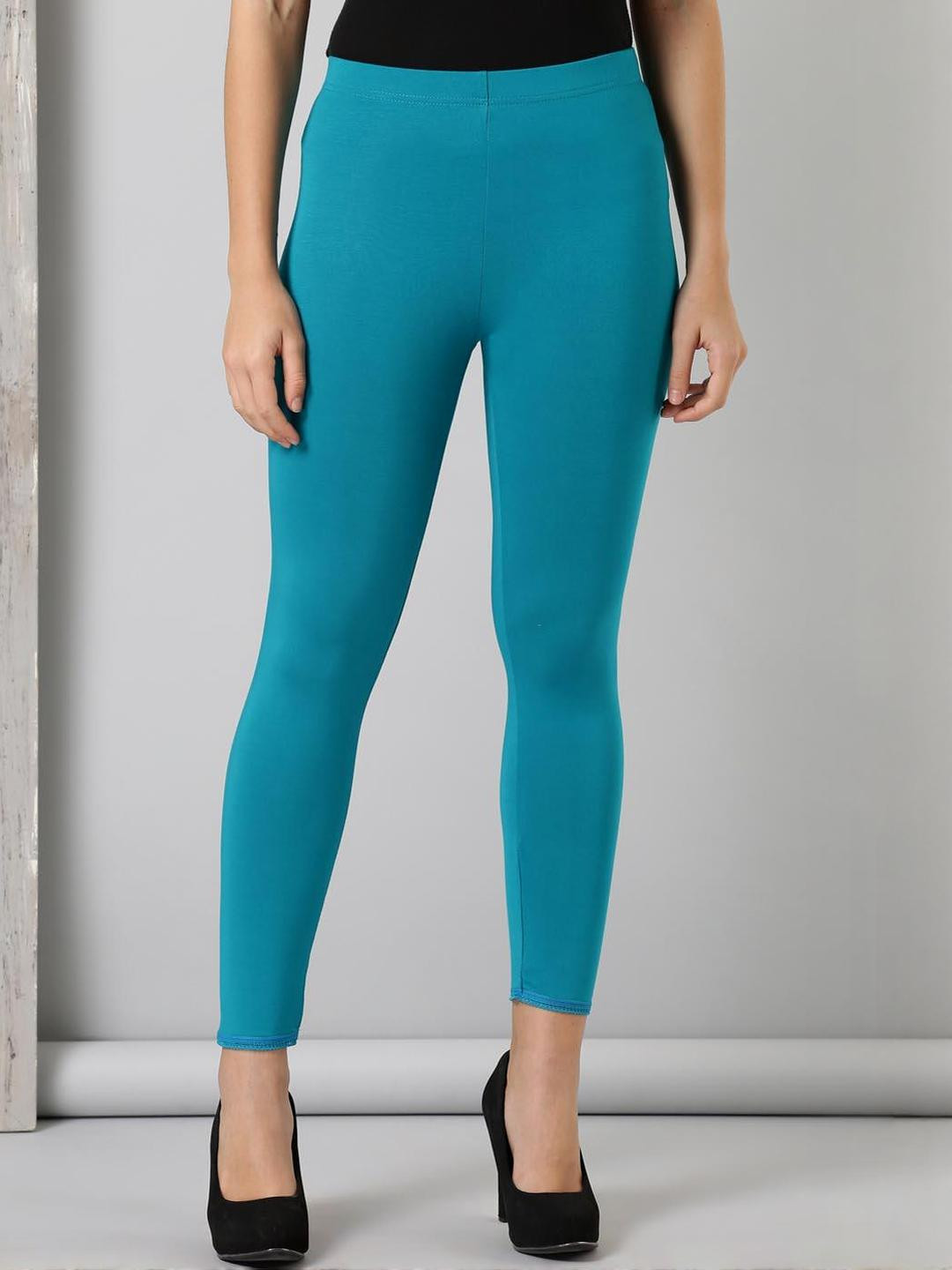 Lakshita Women Teal Viscose Lycra Leggings