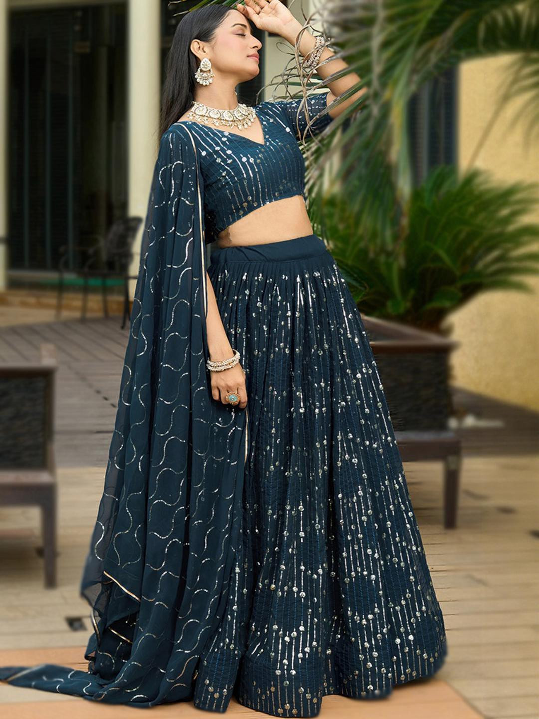 Kedar Fab Women Embellished Semi-Stitched Lehenga Choli