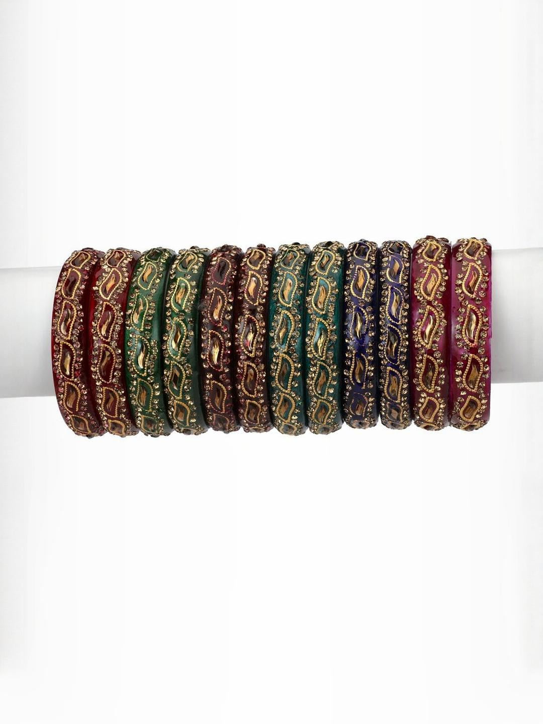 1ST TIME Women Multicolor Traditional Handcrafted Bangle Set