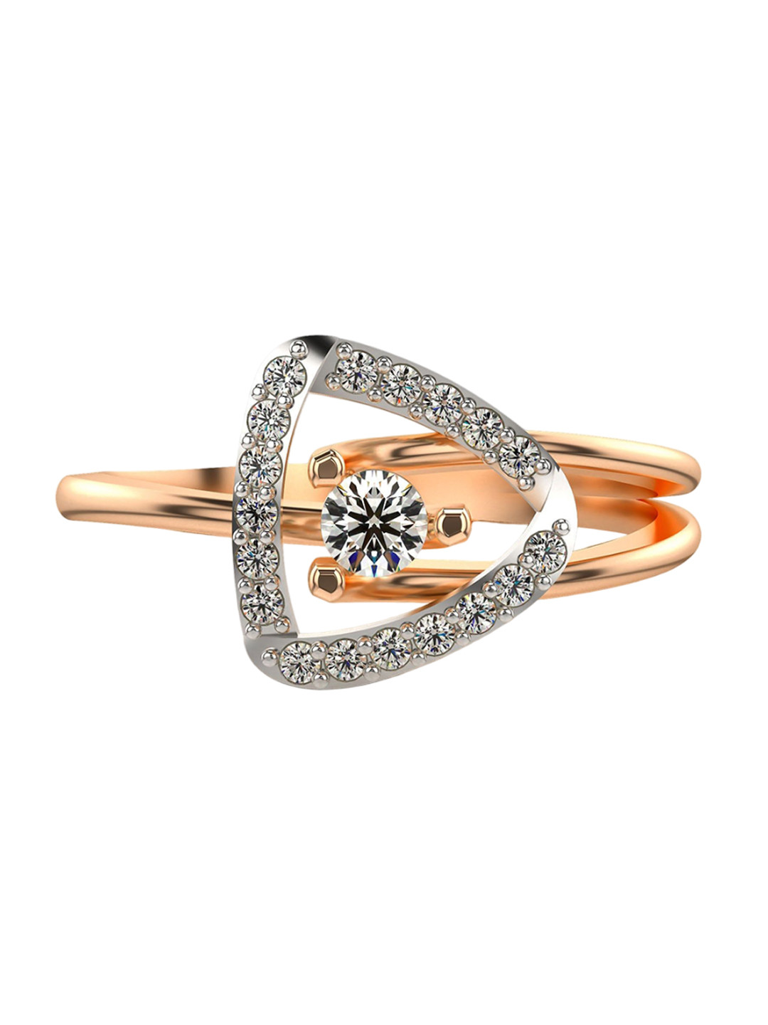 VALANOVA Rose Gold Plated Sterling Silver Certified 0.24 Ct Lab Grown Diamond Ring
