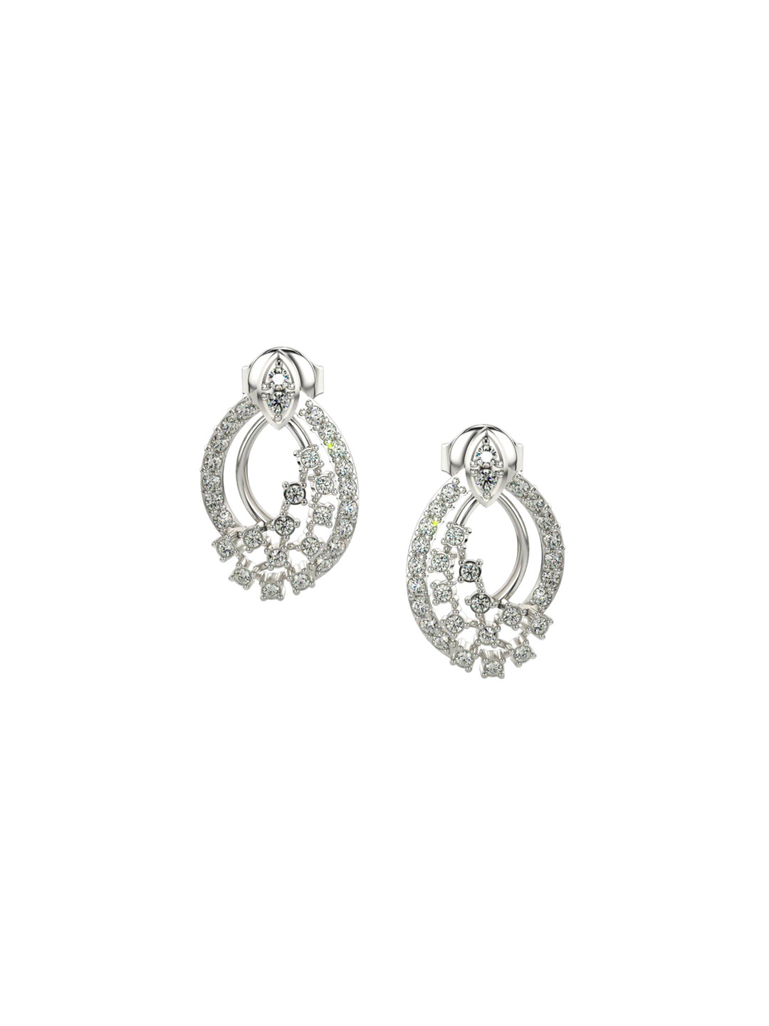 VALANOVA 14K White Gold 0.54 Ct Lab Grown Diamond Earrings