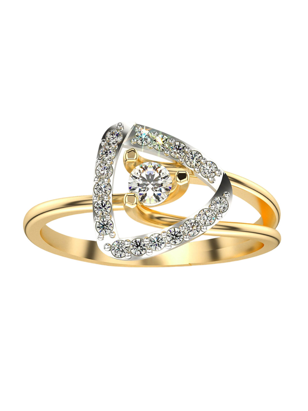 VALANOVA Yellow Gold Plated Sterling Silver 0.24Ct  Lab Grown Diamond Ring