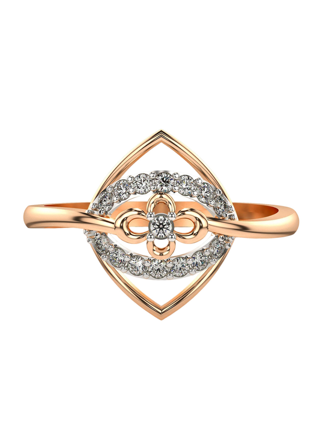 VALANOVA Sterling Silver Rose Gold Plated 0.18 Ct Lab Grown Diamond Ring