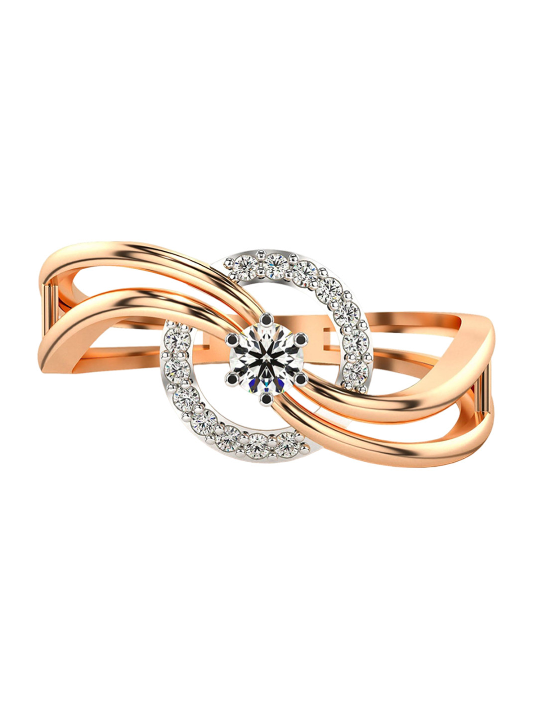 VALANOVA Sterling Silver Rose Gold Plated 0.20Ct Lab Grown Diamond Ring