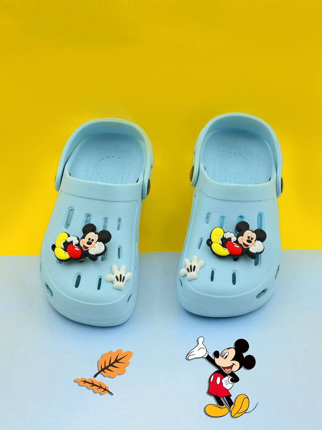 Disney By Yellow Bee Boys Self-Designed Mickey Mouse Clogs With Rotating 3D Charm