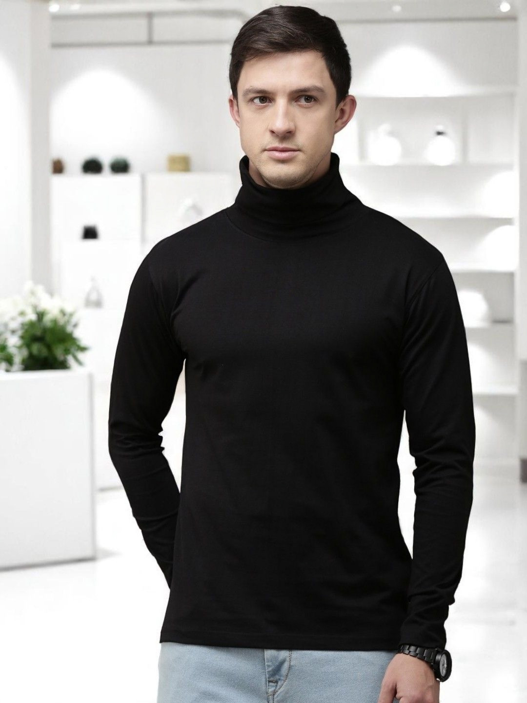 Kryptic High Neck Pure Cotton T-shirt