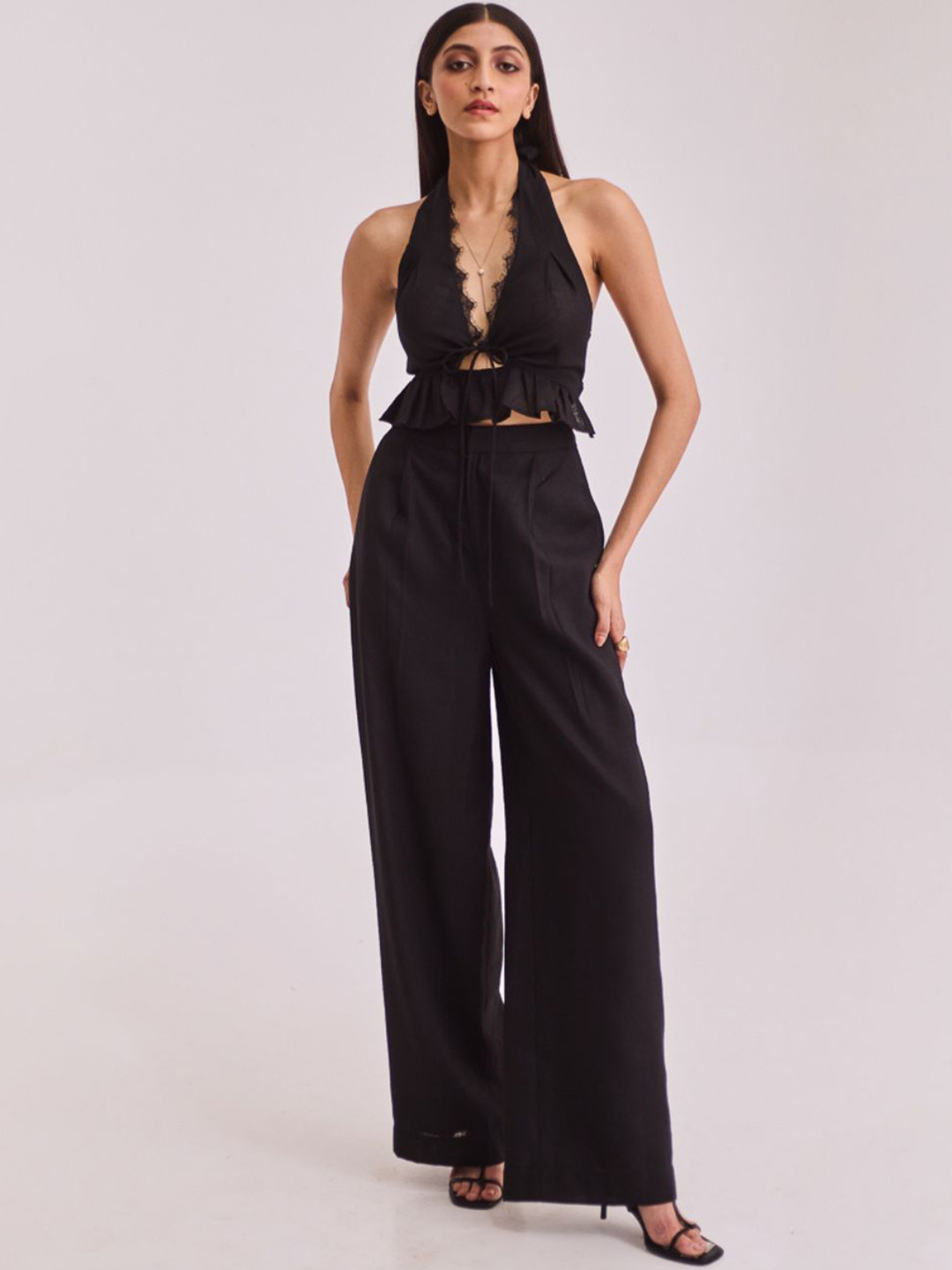 Urban Suburban Women Black High Waisted Trouser