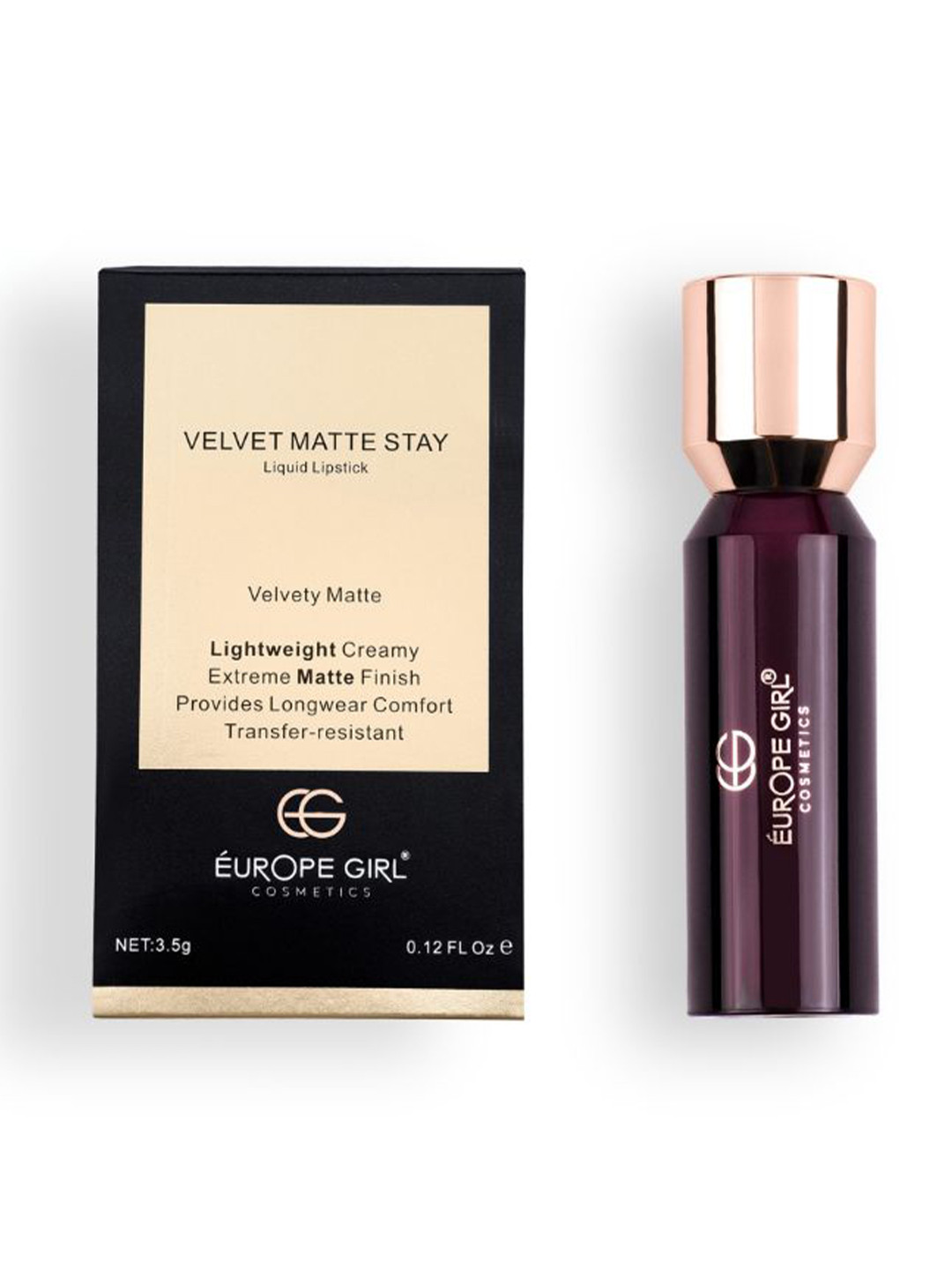 EUROPE GIRL Velvet Matte Waterproof Liquid Lipstick - 3.5 g - Desire 02