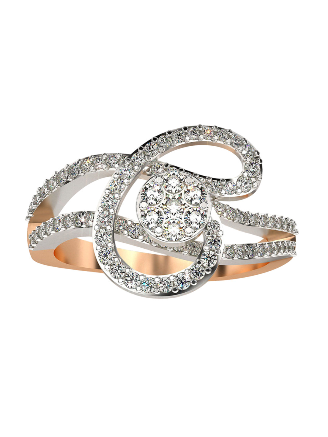 VALANOVA Rose Gold Plated Sterling Silver 0.60Ct Lab Grown Diamond Ring