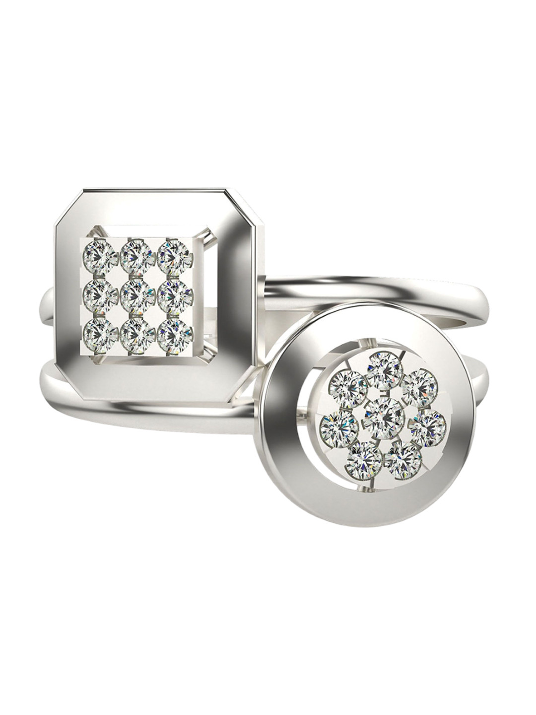 VALANOVA Sterling Silver White Gold Plated 0.28 Ct Lab Grown Diamond Ring