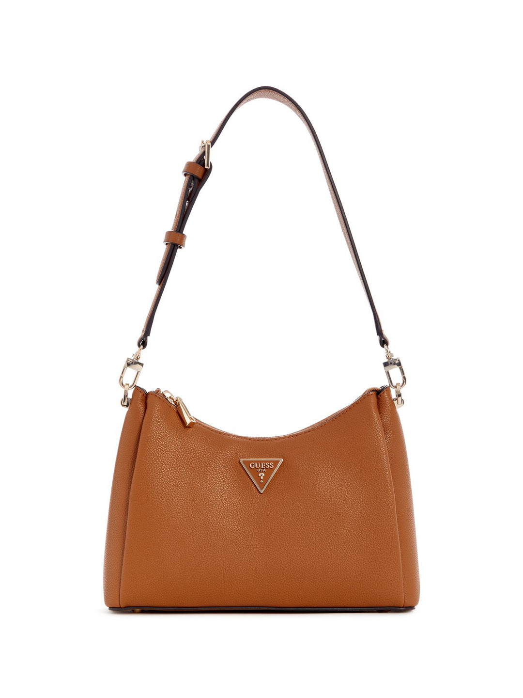 GUESS Cognac Structured Meridian Shoulder Bag