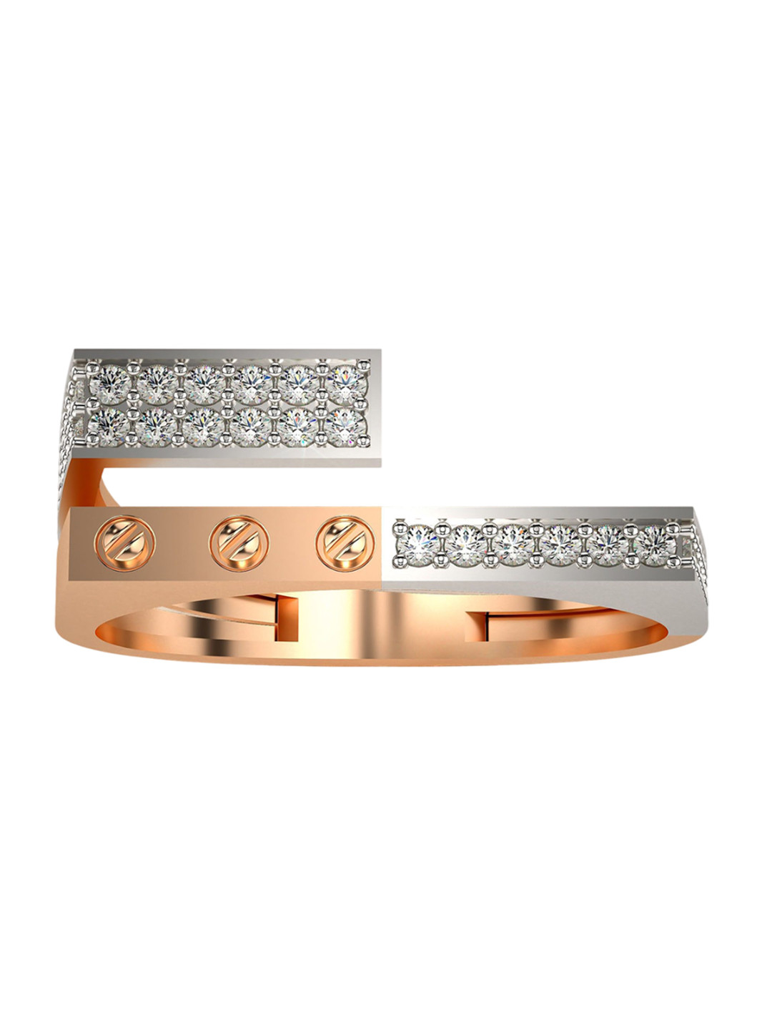 VALANOVA Rose Gold Plated Sterling Silver Certified 0.35 Ct Lab Grown Diamond Ring