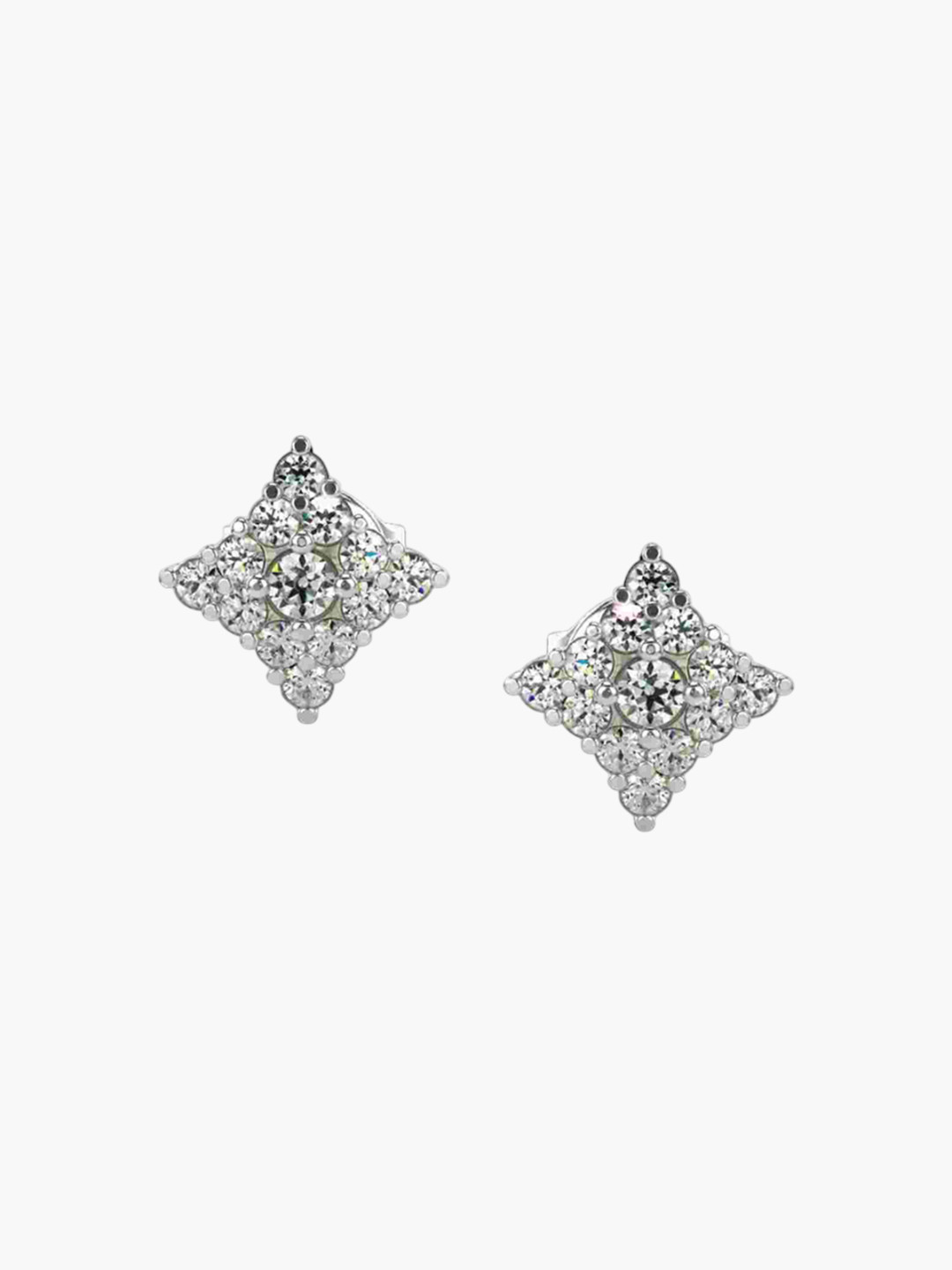 VALANOVA Women 18Kt White Gold Earrings With Diamonds 1.96gms