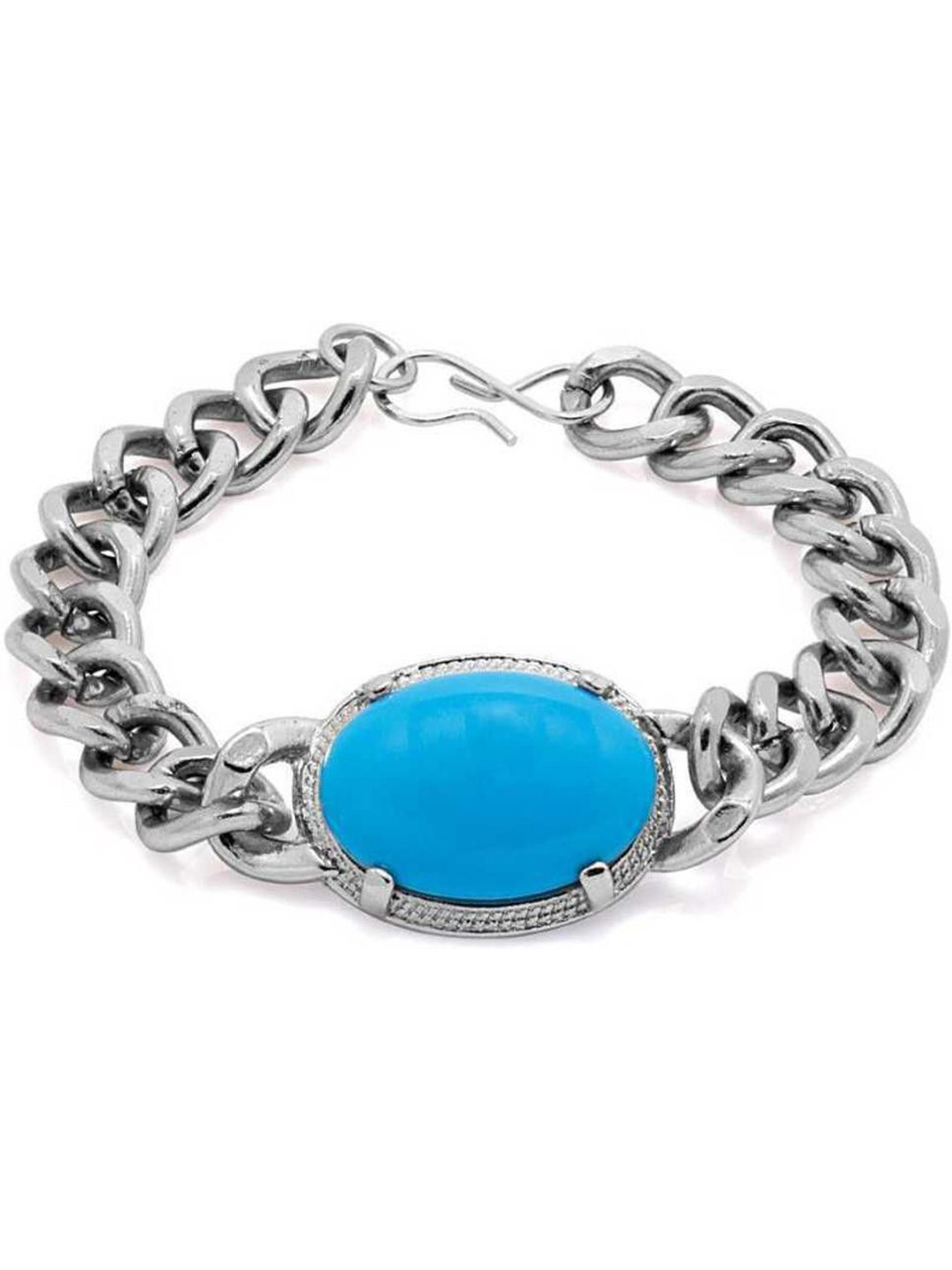 Ringzinnie Women Turquoise Link S Hook Closure Bracelet