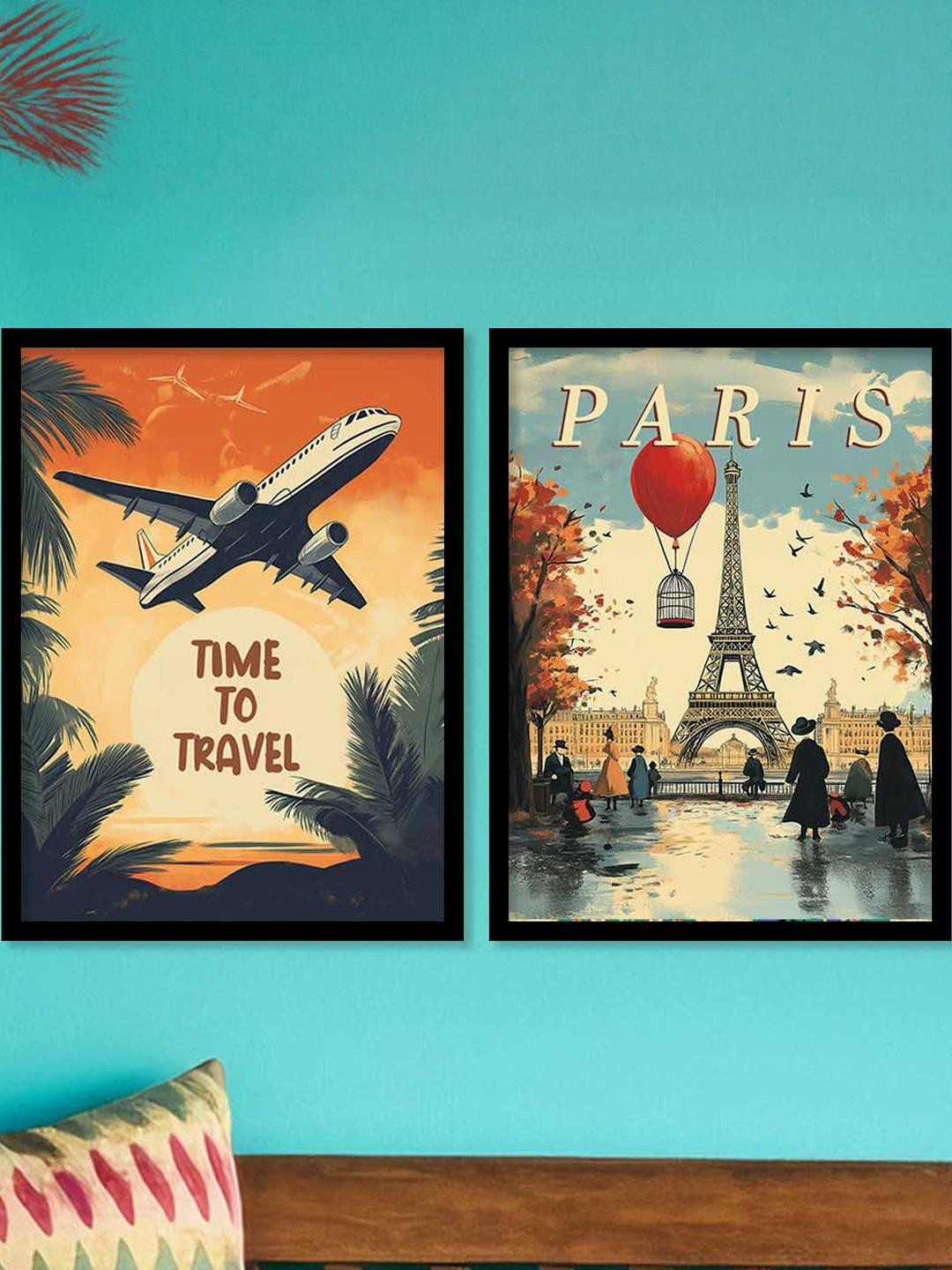 WALLLANE 2 Piece Wood classic Wall Paintings