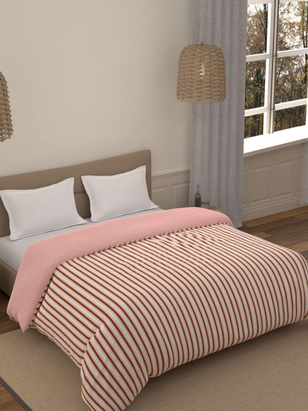 Portico Fusion 144 TC Cotton Red Double Size Comforter