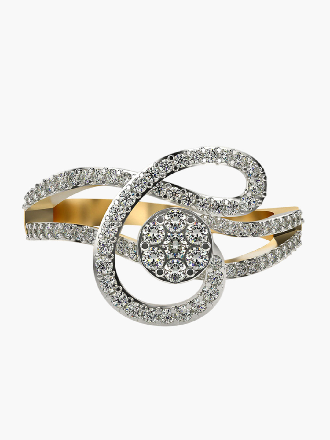 VALANOVA Sterling Silver Yellow Gold Plated 0.60Ct Lab Grown Diamond Ring