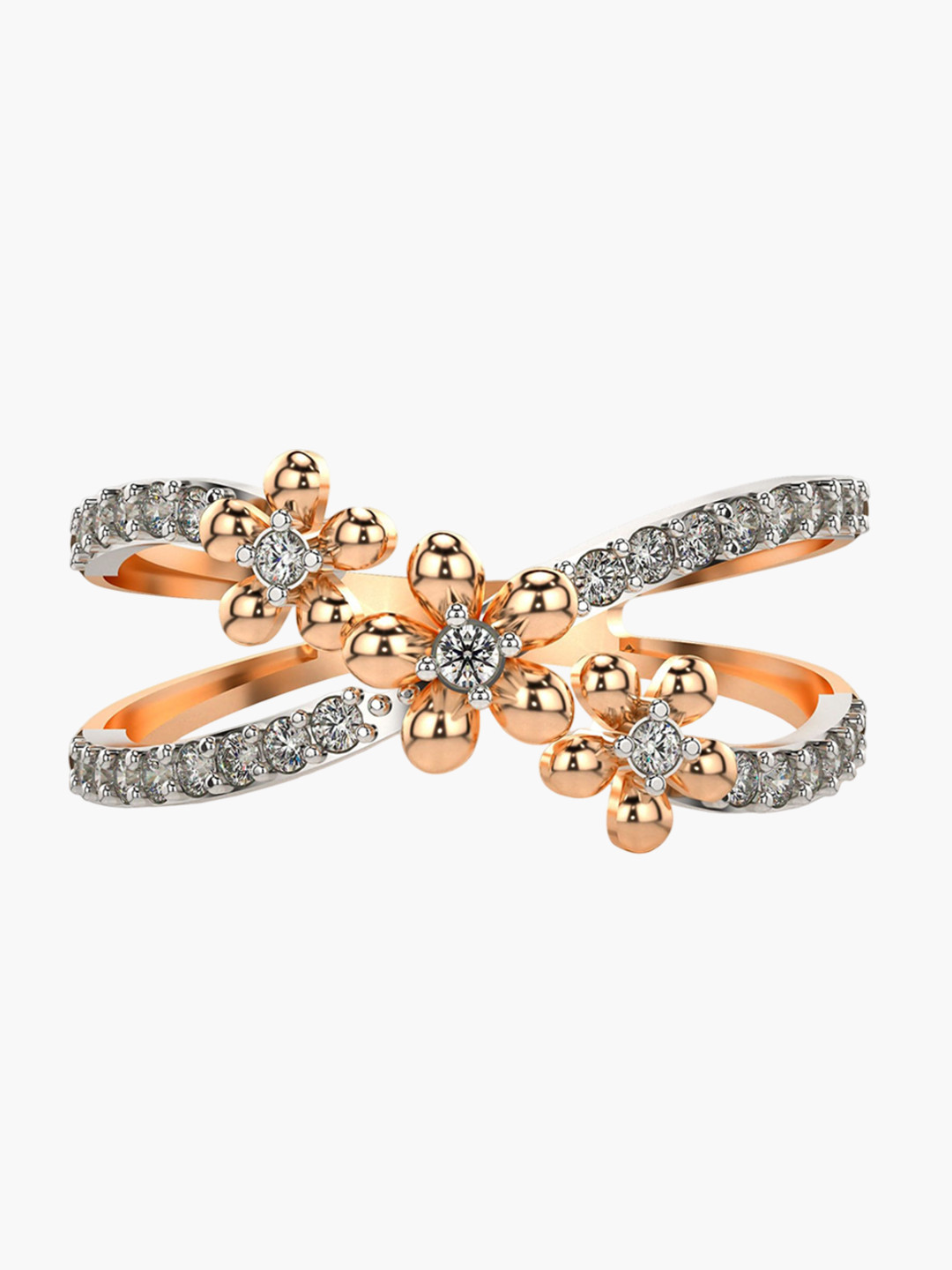 VALANOVA Sterling Silver Rose Gold Plated 0.20 Ct Lab Grown Diamond Ring