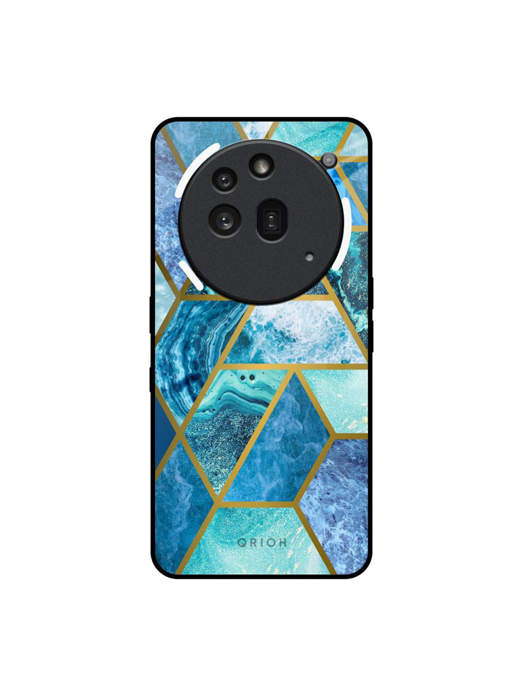 QRIOH Geometrical Marble Print Nothing Phone 3a Pro Back Case Mobile Accessories