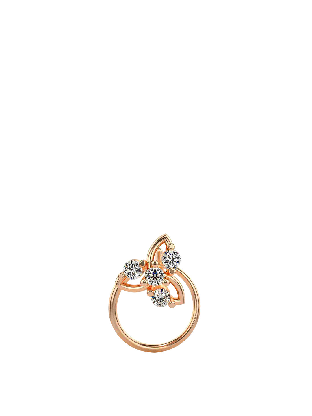 VALANOVA Women 18 Kt Gold Nosepin 0.34gms with Lab Grown Diamond 0.09cts