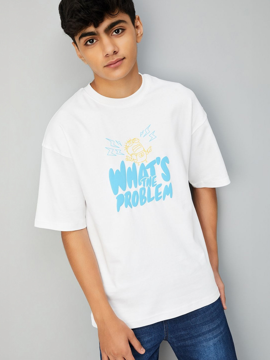 max Boys Minions Graphic Printed Round Neck Pure Cotton T-shirt