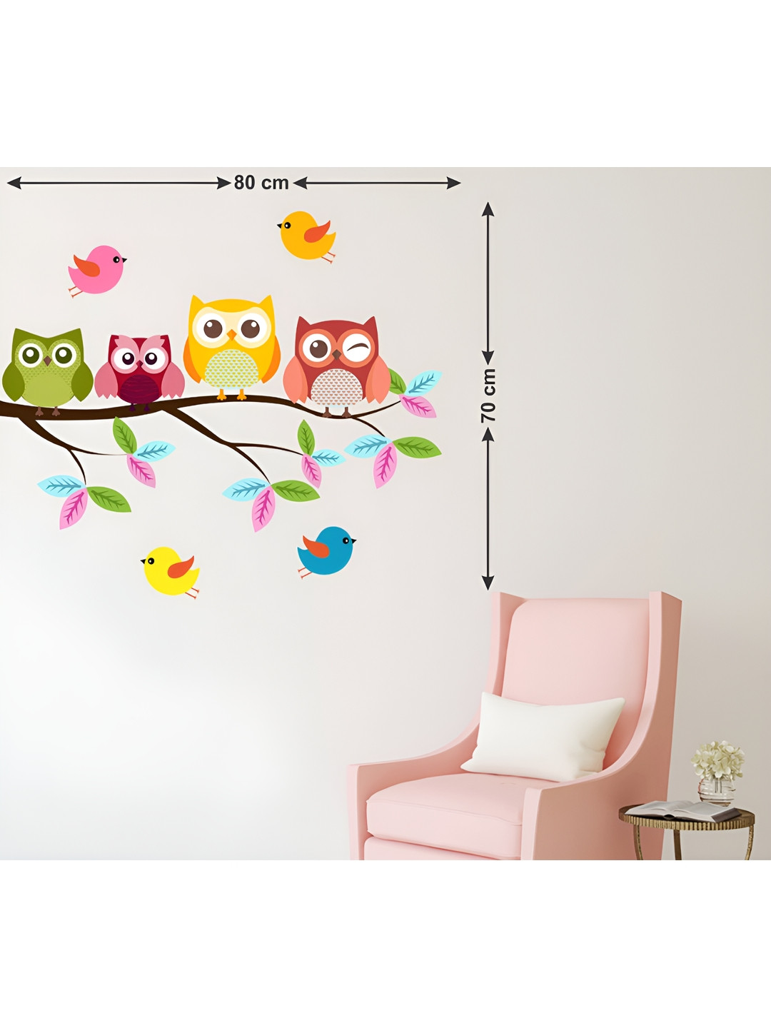 LANSTICK Yellow & Green Splash-Proof Eco-Friendly Tree With Love-Birds Wallpaper