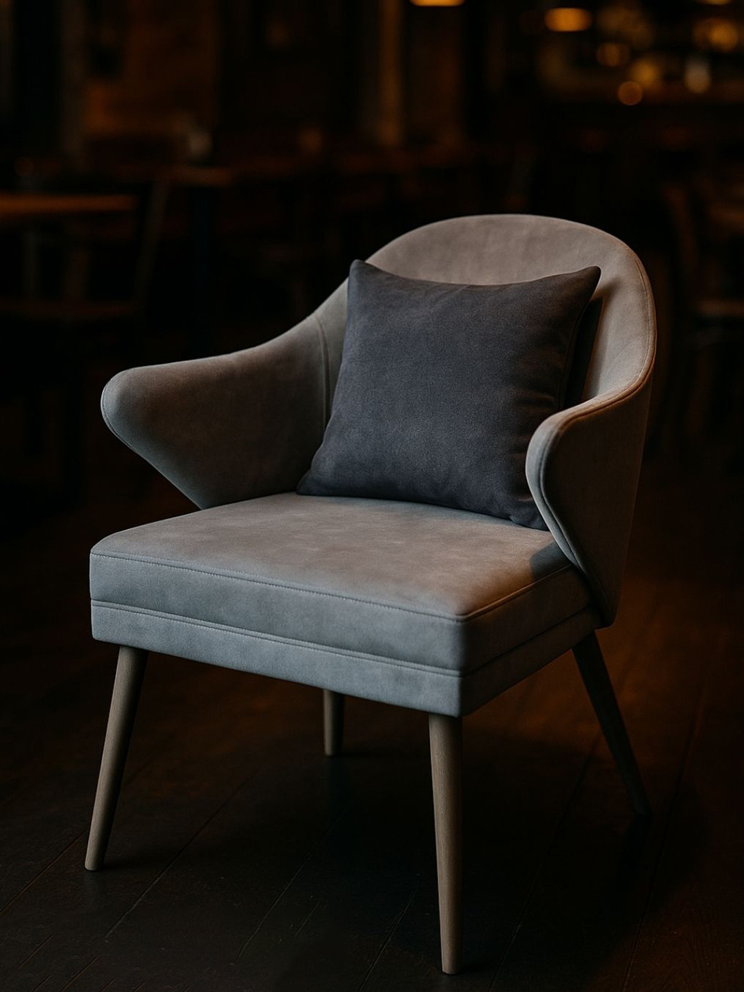 Sujan Carnival Funiture Brown & Grey Wooden Lounge Chair