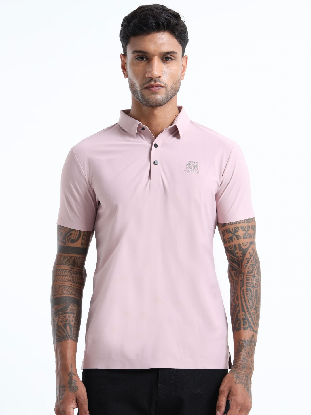 Mystery Of Fashion Men Solid Polo Collar T-shirt