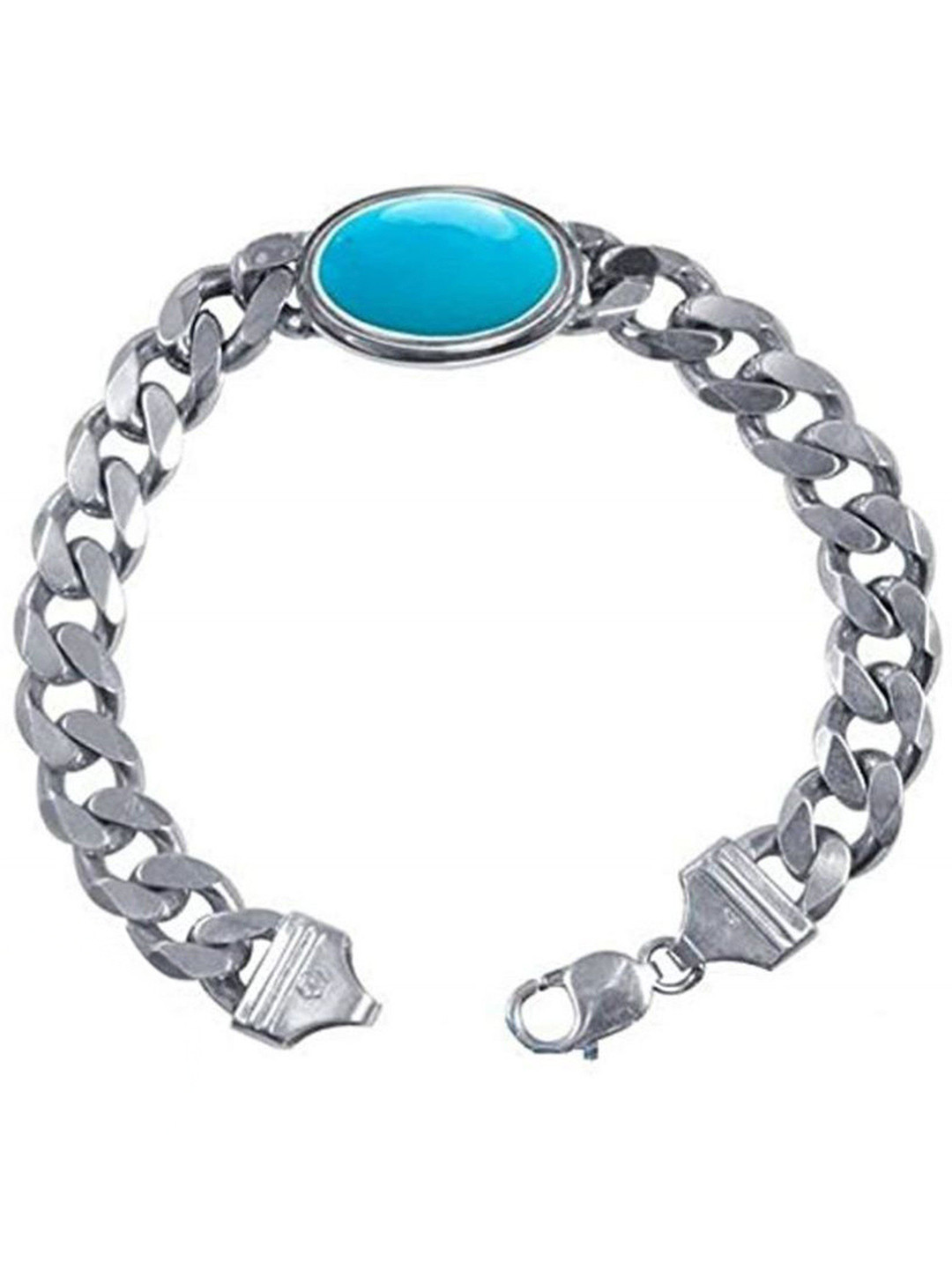 Ringzinnie Men Stainless Steel Artificial Stones Link Bracelet