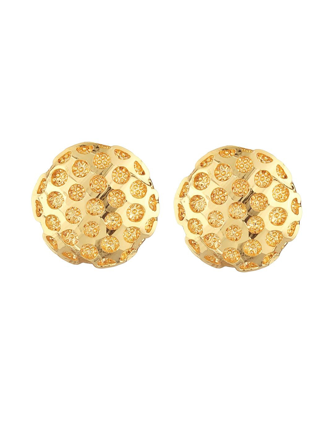 FirstBlush Gold-Plated Dome Shaped Microplated Studs Earrings