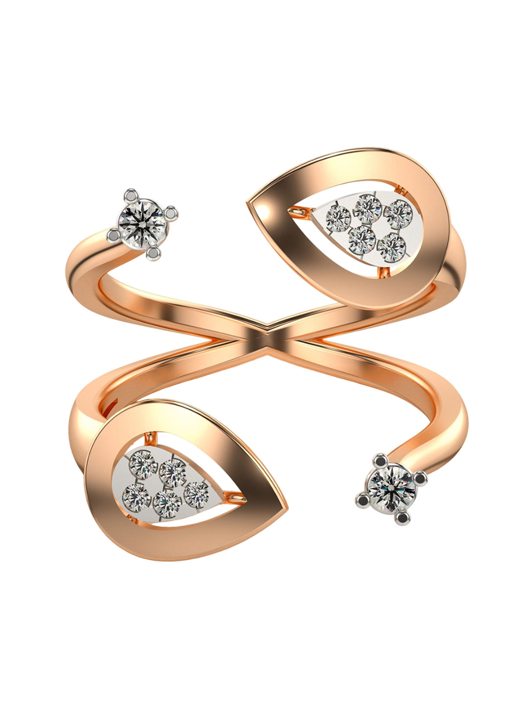 VALANOVA Rose Gold Plated Sterling Silver 0.11Ct Lab Grown Diamond Ring