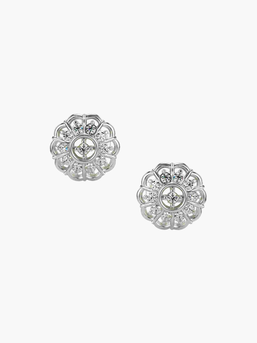 VALANOVA 14 Kt White Gold Earrings Diamond-0.21 CT