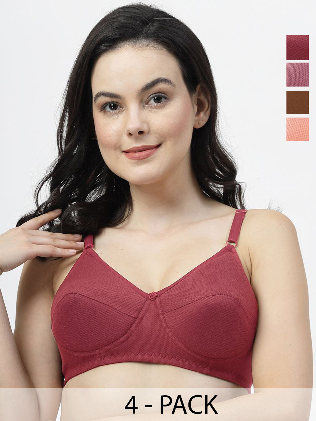 SHYAM SONS FLAIR manvifoam Pack Of 4 Full Coverage Lightly Padded Everyday Bra